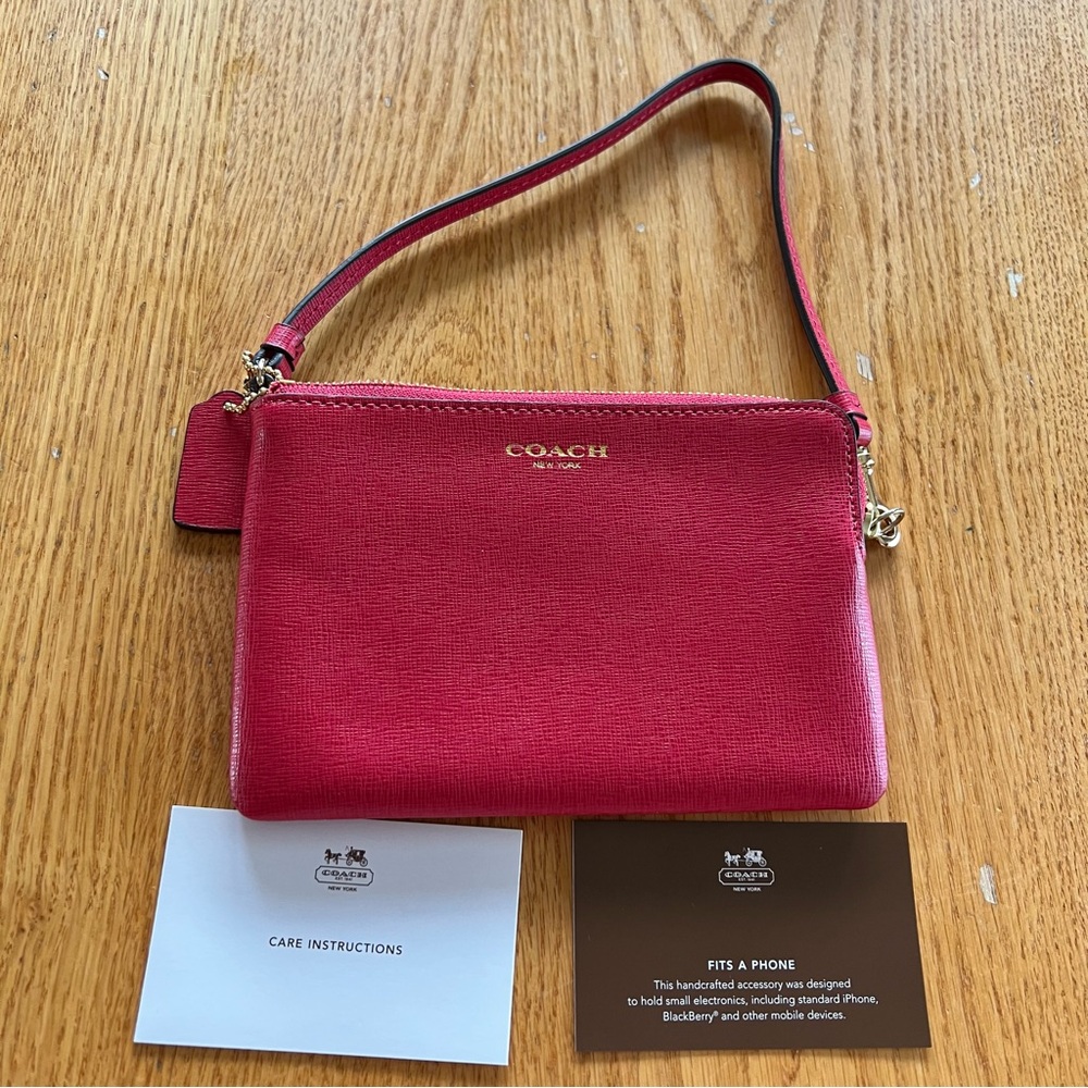 Coach Red Wristlet Clutch - Picture 6 of 8